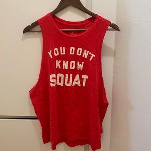 Red Reeboks Workout Muscle Tank